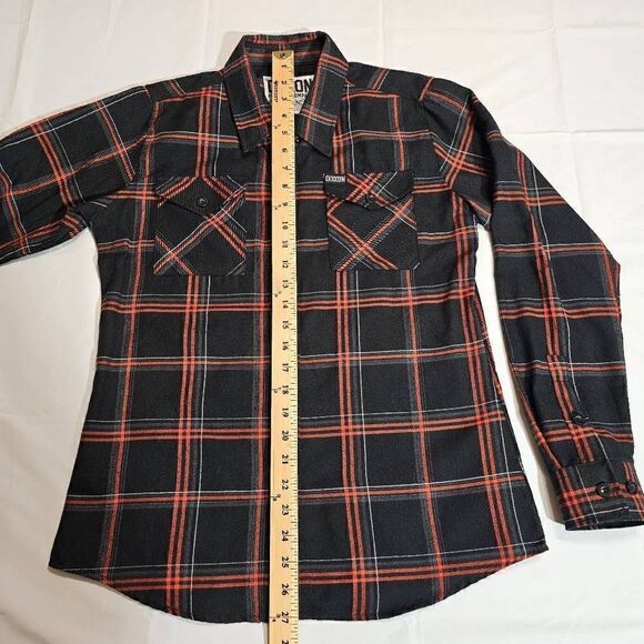 DIXXON FLANNEL COMPANY BLACK RED GRAY PLAID TARTAN 100% POLYESTER WOMENS SIZE M - Picture 5 of 7
